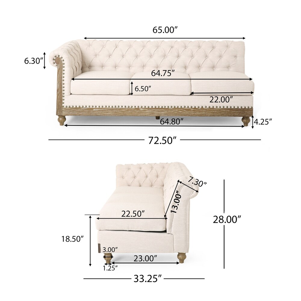 Castalia Chesterfield Tufted 7 seat Sectional Sofa by Christopher Knight Home   114.00\