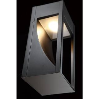 Home Decorators Collection Monticello 1-Light Oil Rubbed Bronze Outdoor Integrated LED Wall Lantern Sconce with Etched Lens 23701