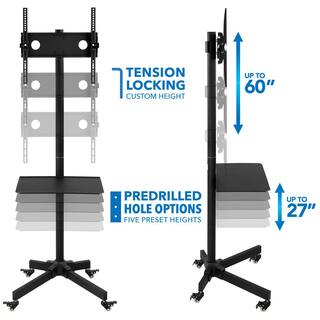 mount-it! Adjustable Mobile TV Cart for 23 in. to 55 in. Screens MI-1876