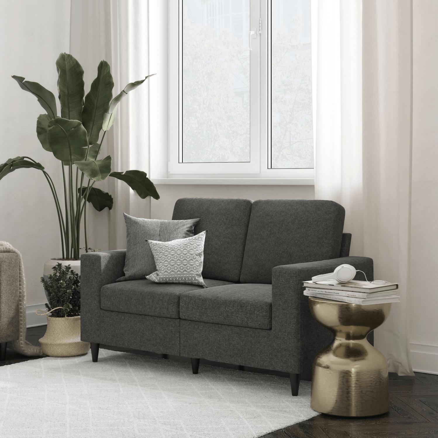 DHP Cooper Loveseat， Gray Linen