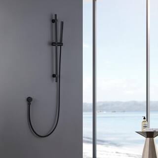 Nestfair 1-Spray Wall Bar Shower Kit with Hand Shower in Matte Black KPS91001B