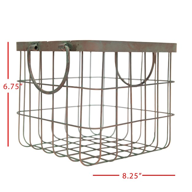 Patina Metal Basket Foreside Home amp Garden