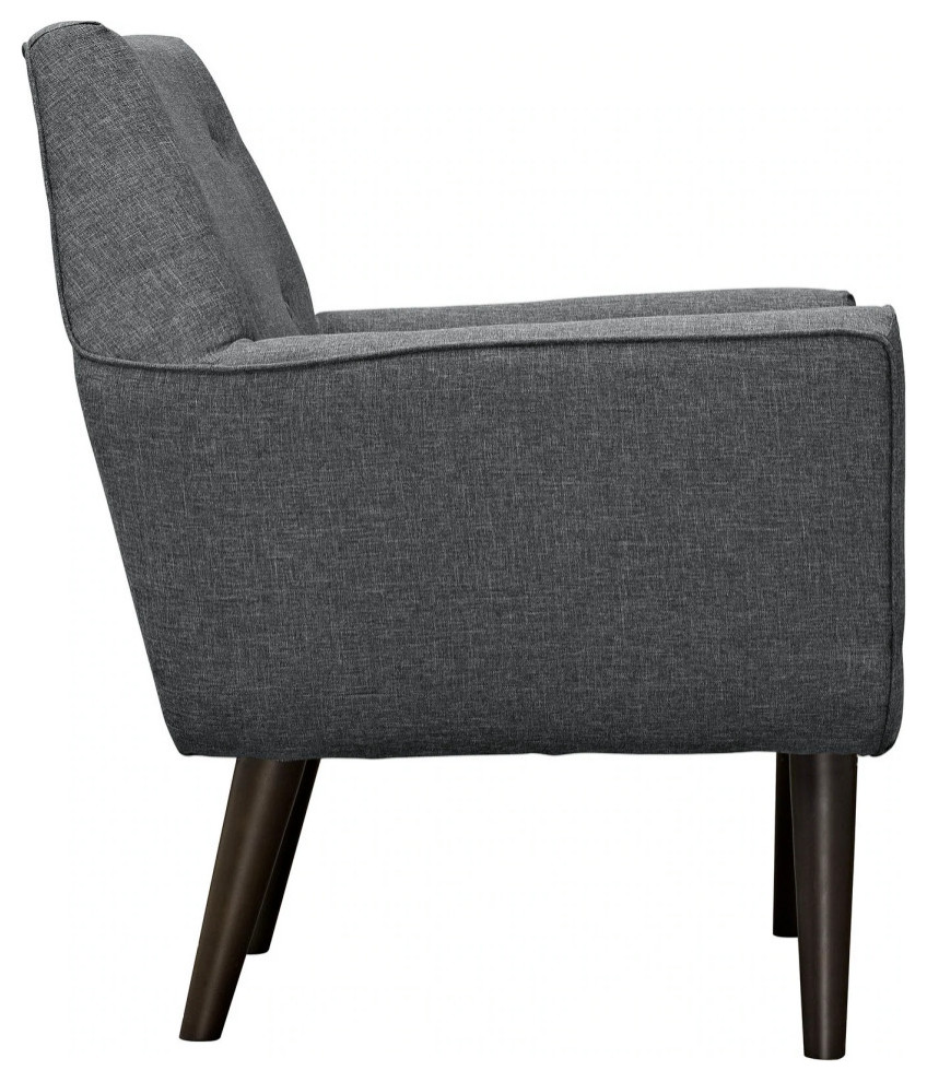 Ezra Gray Upholstered Fabric Armchair   Midcentury   Armchairs And Accent Chairs   by Peachtree Fine Furniture  Houzz