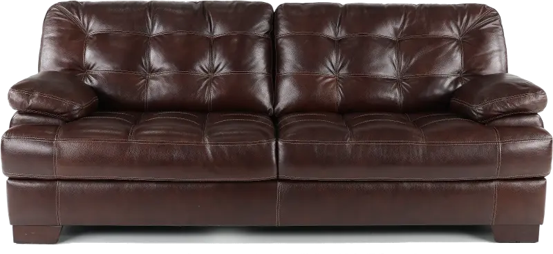 Amarillo Walnut Brown Leather Sofa