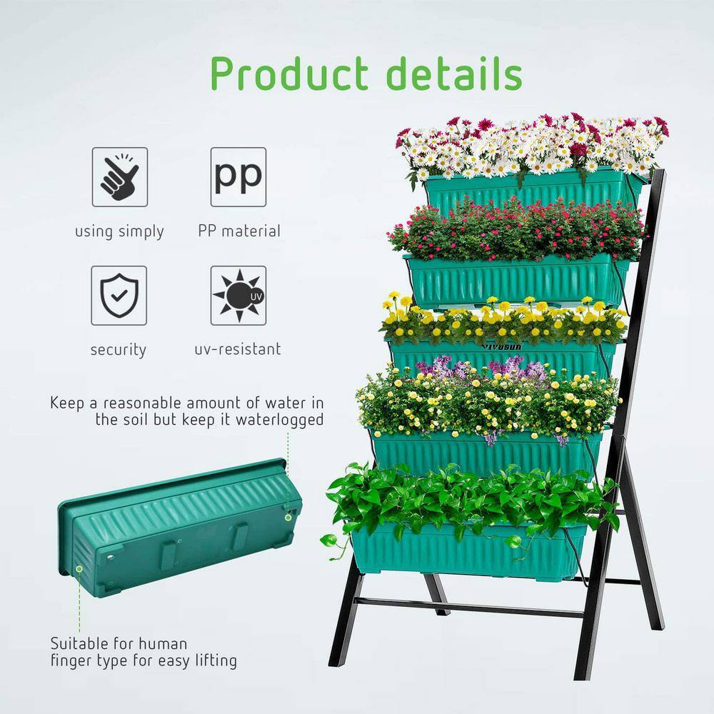 VIVOSUN 4 ft. 5-Tier Vertical Raised Garden Bed X002F5UWMP