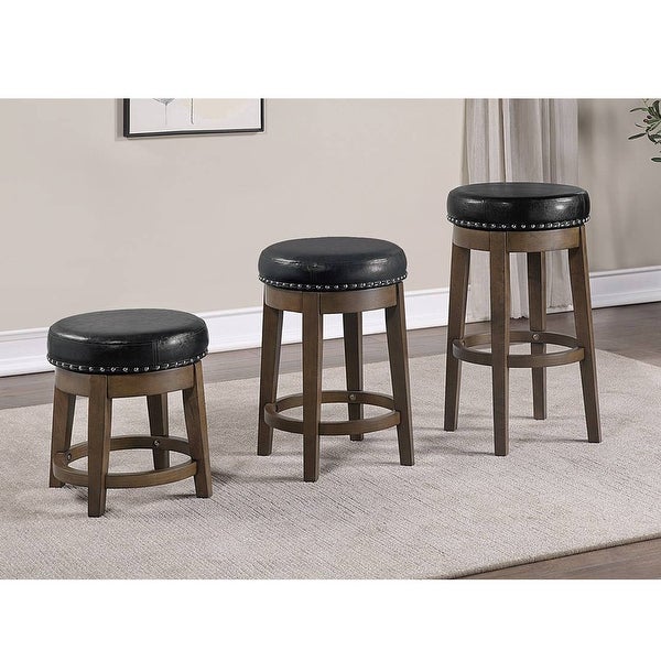 Set of 2 24 -inches PU Swivel Stool