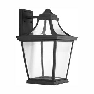 Progress Lighting Endorse LED Collection 1-Light Textured Black Clear Glass New Traditional Outdoor Large Wall Lantern Light P6058-3130K9