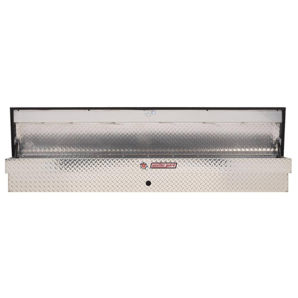 Weather Guard 87.25 in. Diamond Plate Aluminum Long Lo-Side Truck Tool Box 164-0-03