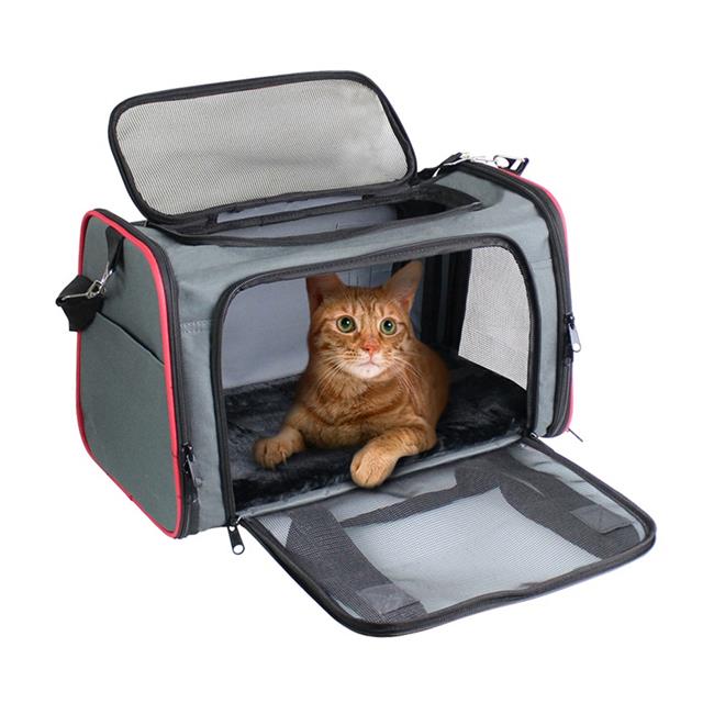 GOOPAWS Soft-Sided Pet Travel Carrier， Airline Approved Dog and Cat Carrier Collapsible， Collapsible Kennel for Small Dogs Cats， Puppy