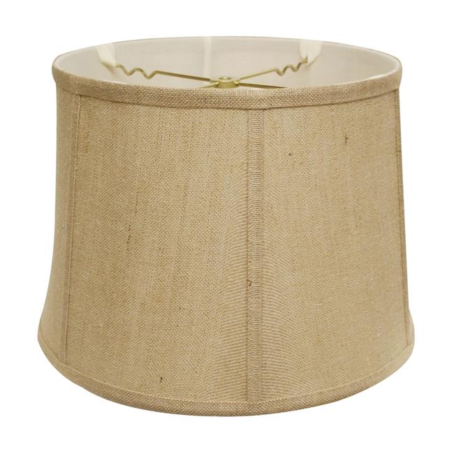 HomeRoots 469756 17 in. Golden Fiber Throwback Drum Burlap Lampshadeand Jute