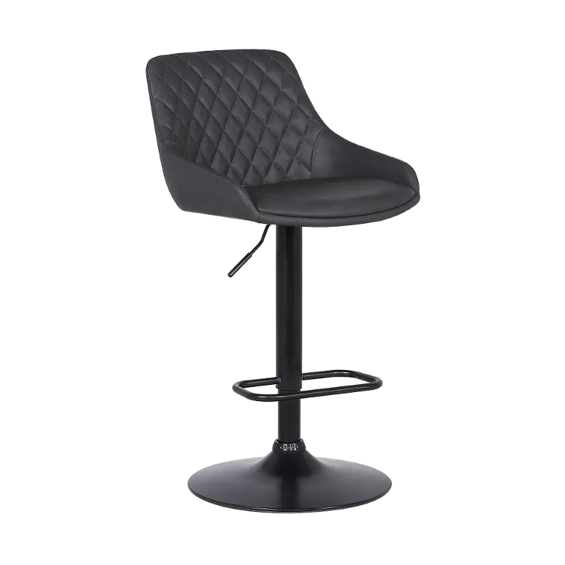 Anibal Gray Upholstered Adjustable Bar Stool