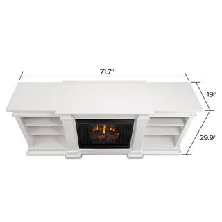 Real Flame Fresno 72 in. Media Console Electric Fireplace in White G1200E-W