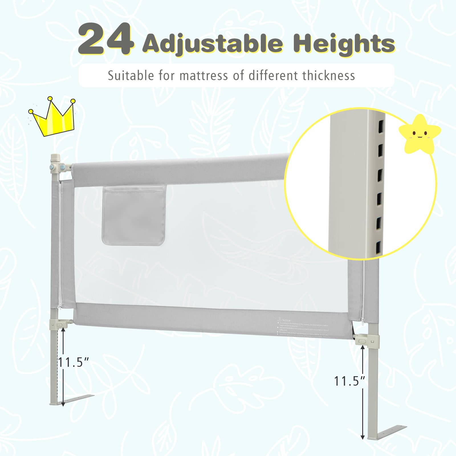 BABY JOY Bed Rail for Toddlers