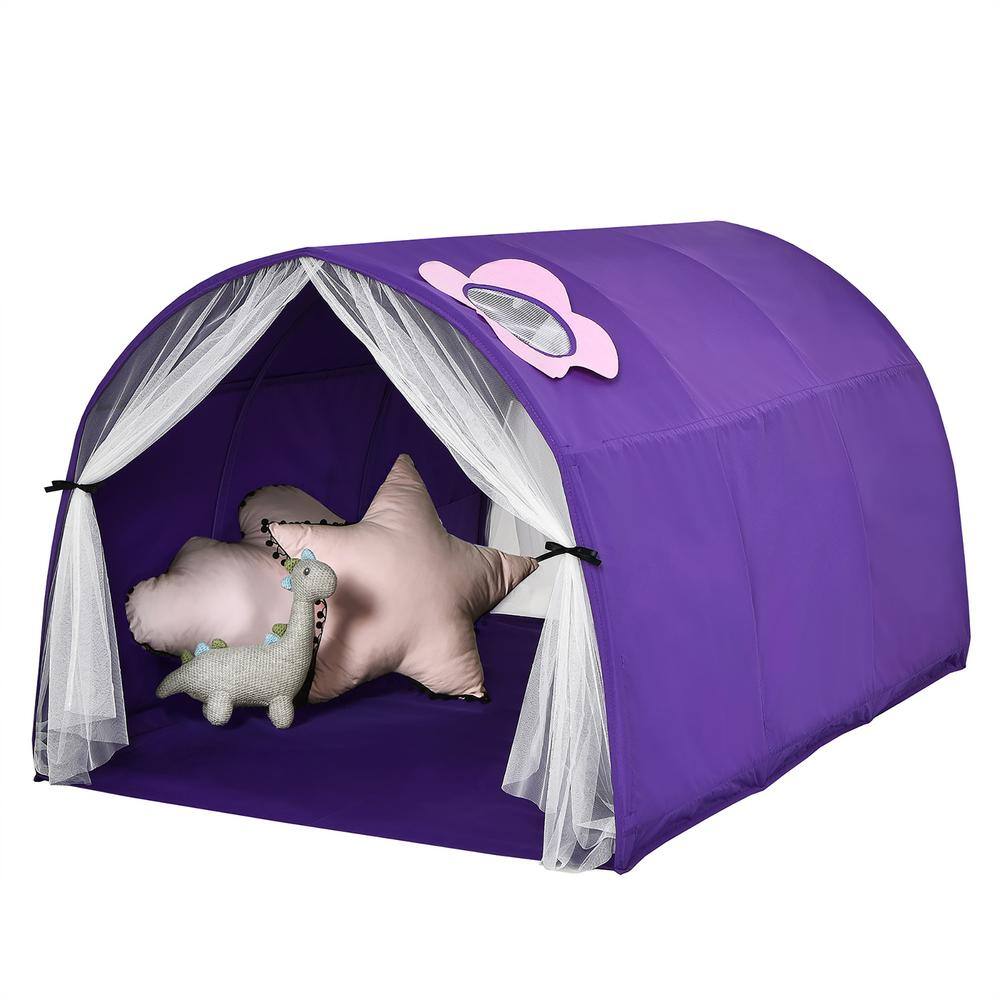 Costway Purple 2-Person Fabric Kids Bed Tent Play Tent with Carry Bag TY328040ZS