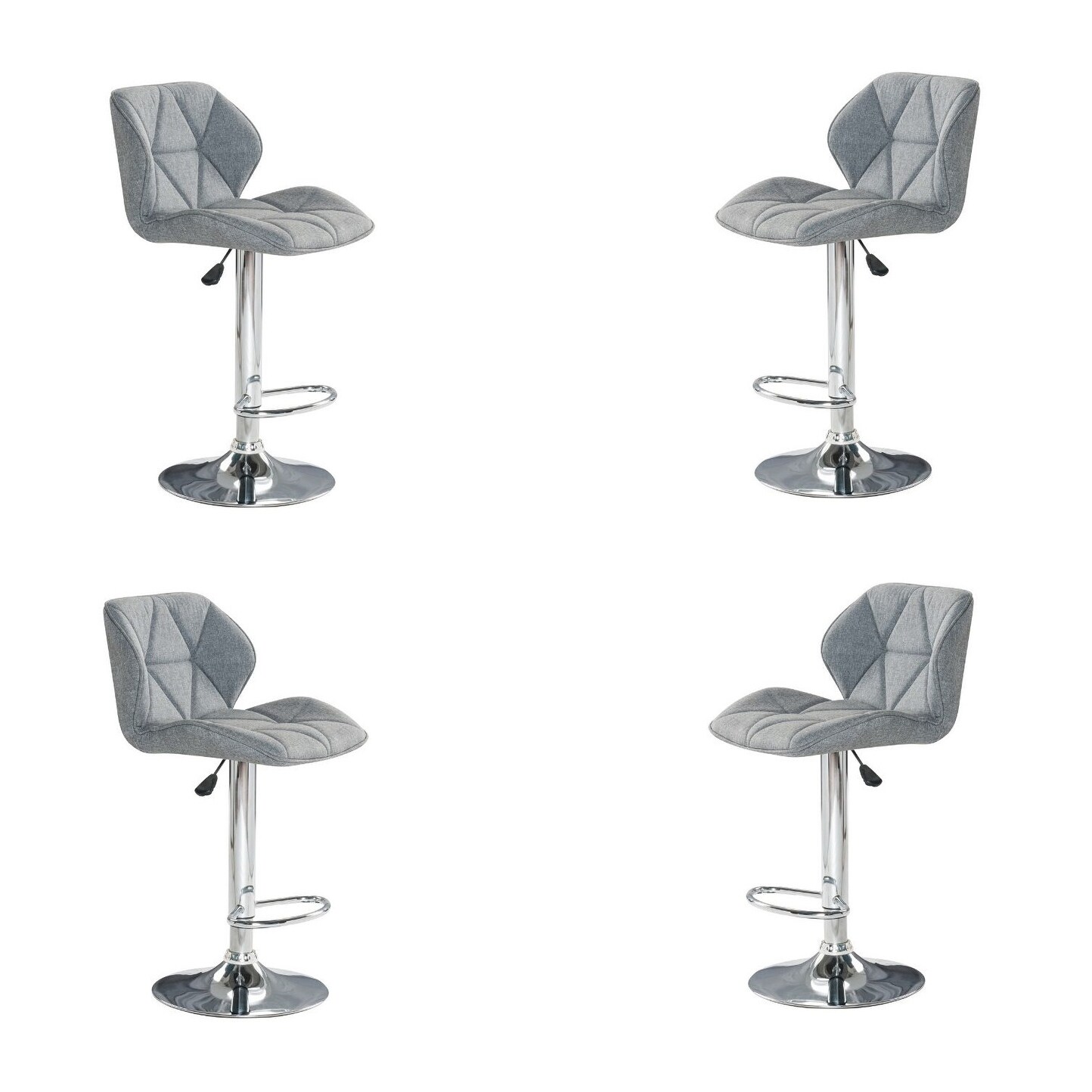 Carol Grey Adjustable Stool (Set of 4) - 33- 42