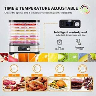 VIVOHOME Electric 8-Tray Stainless Steel Food Dehydrator with Digital Timer and Temperature Control X002BHSXR3