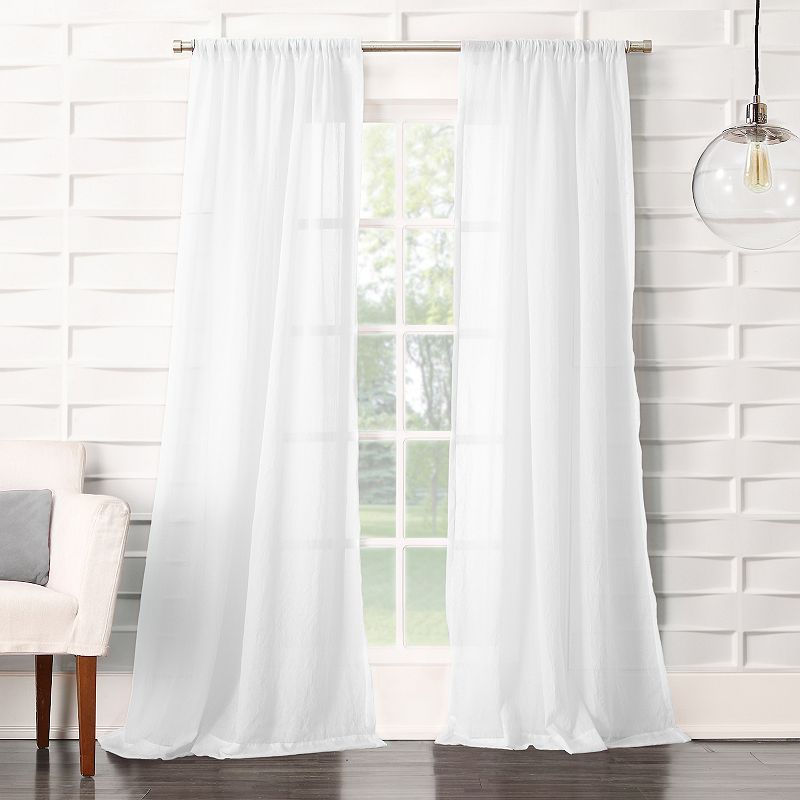 No. 918 Lourdes Crushed Sheer Rod Pocket Single Curtain Panel