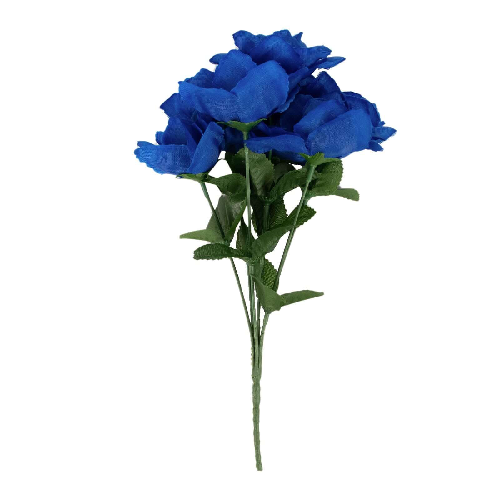 12 Bushes Royal Blue Artificial Premium Silk Blossomed Rose Flowers 84 Roses