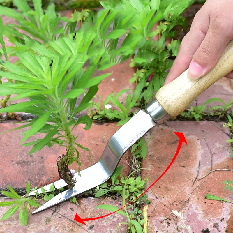 High Quality Stainless Steel Head Wood Handle Garden Tool Weeding Tool Hand Weed Puller Garden Tools