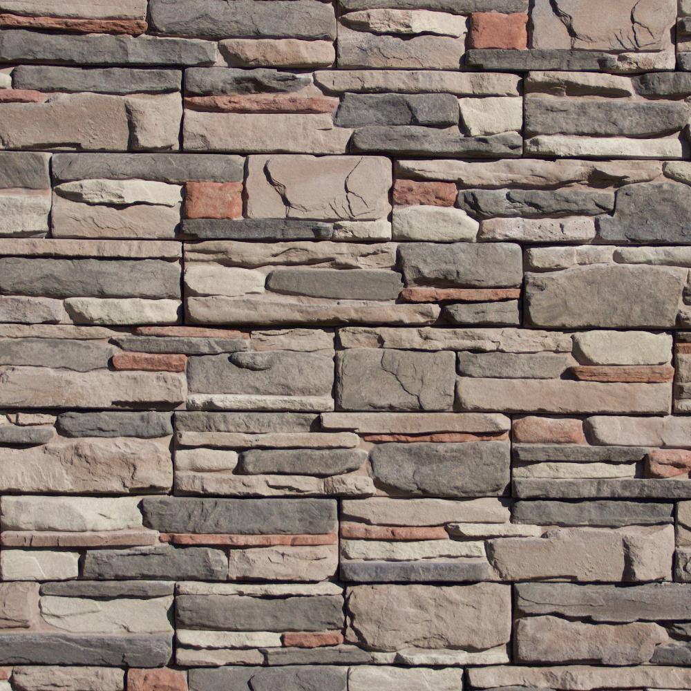 M-Rock P-Series 5 in x 20 in. Elk Creek Ledge Stone Concrete Stone Veneer (100 sq. ft.  Crate) mrelkcreekcrate