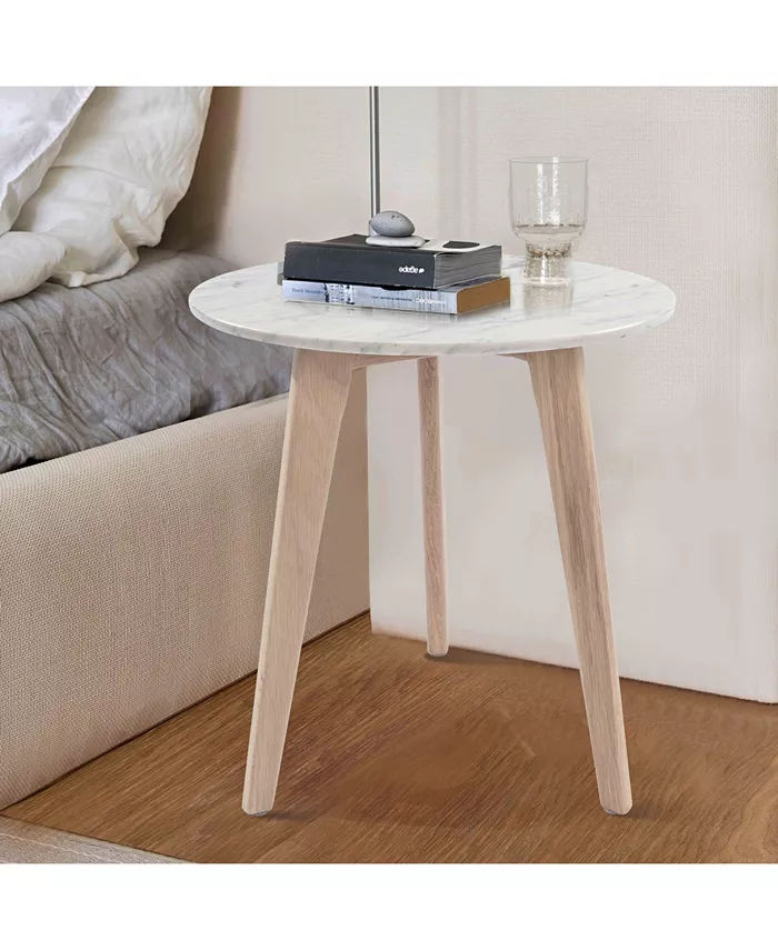 Cenports Cherie Round Marble Side Table