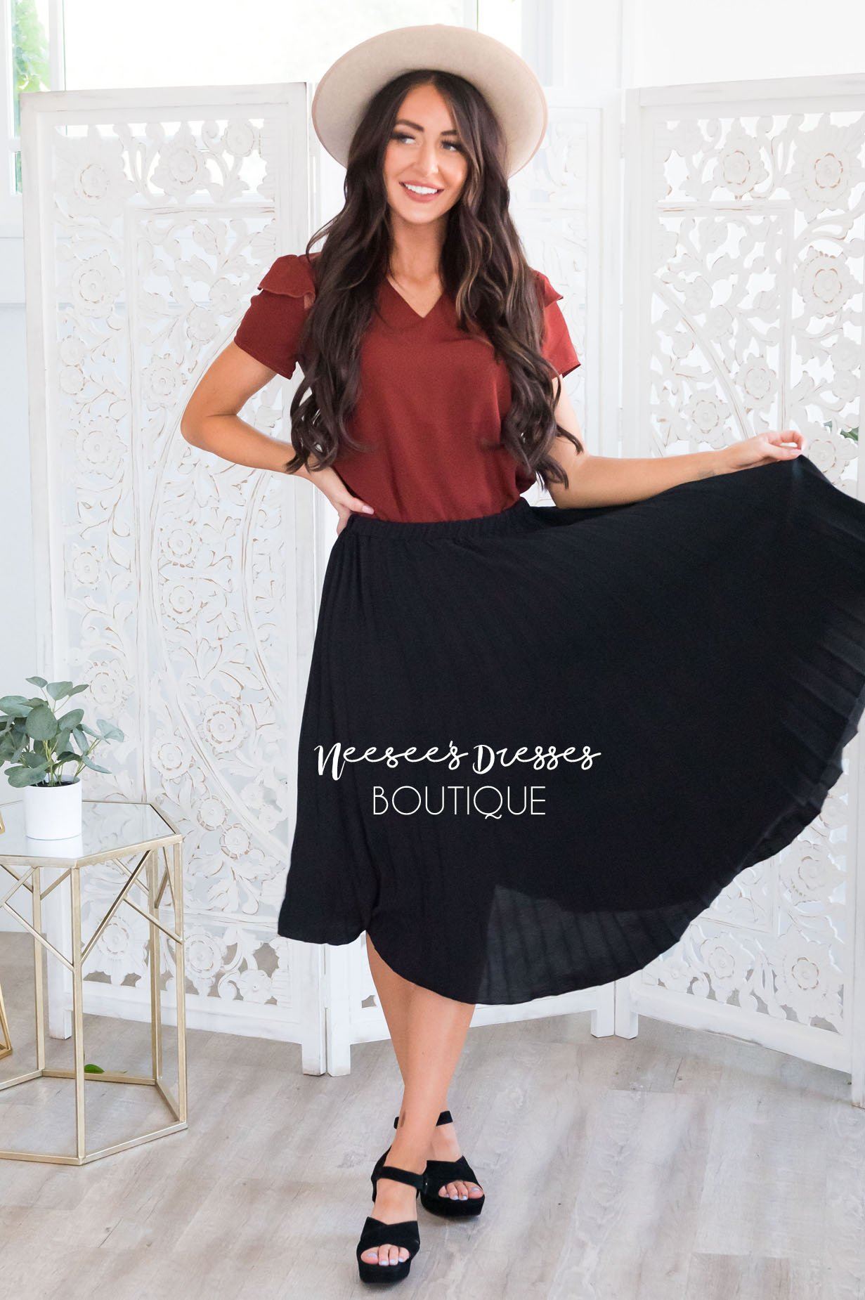 What A Darling Modest Pleat Skirt