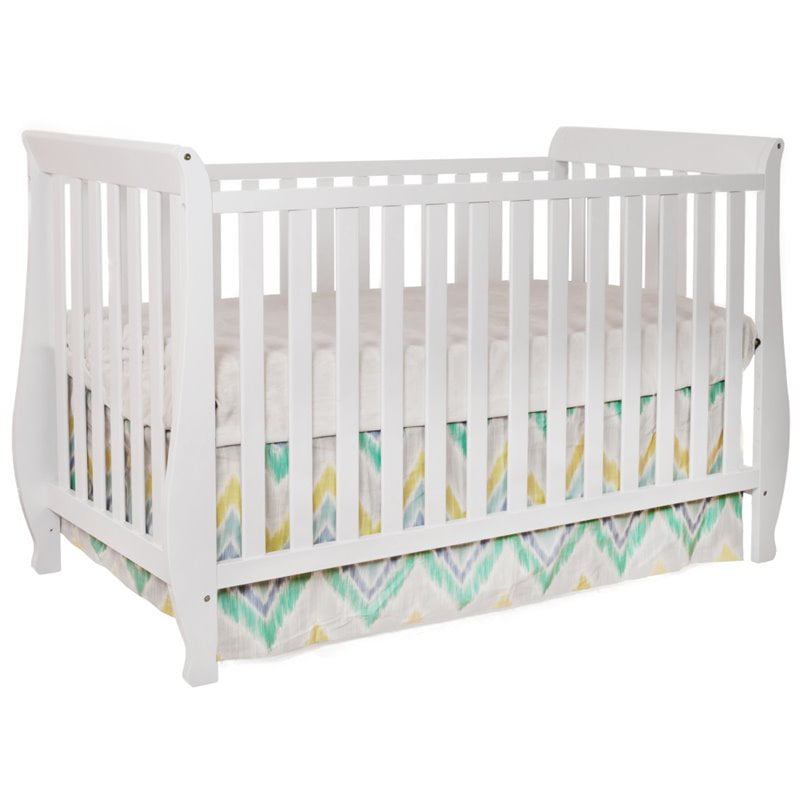 AFG International Products 009WPlusMT-98 T-98 4 in 1 Naomi Convertible Crib White with Guardrail & Deluxe Foam Mattress