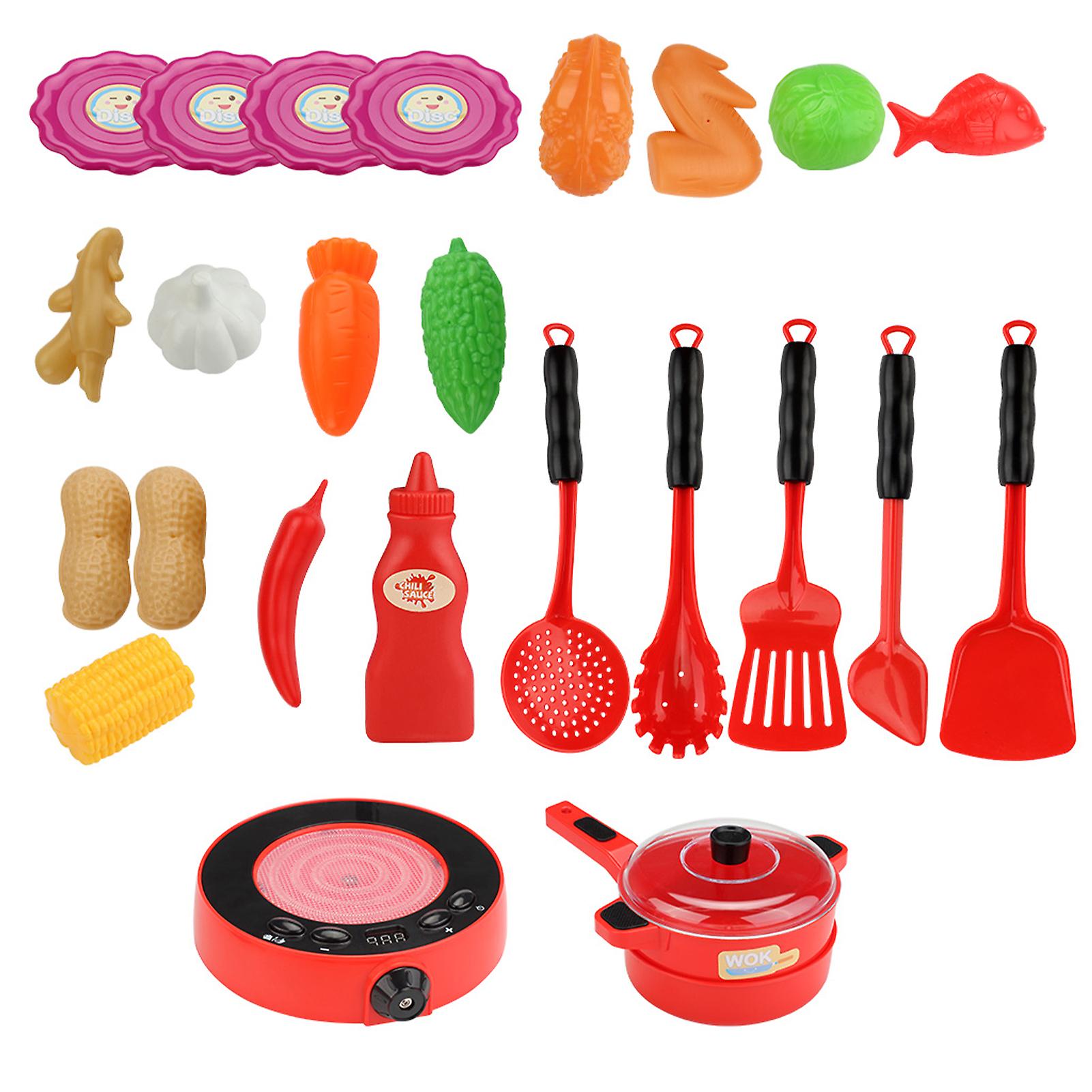 1 Set Kitchen Play Toy(25pcs) Red