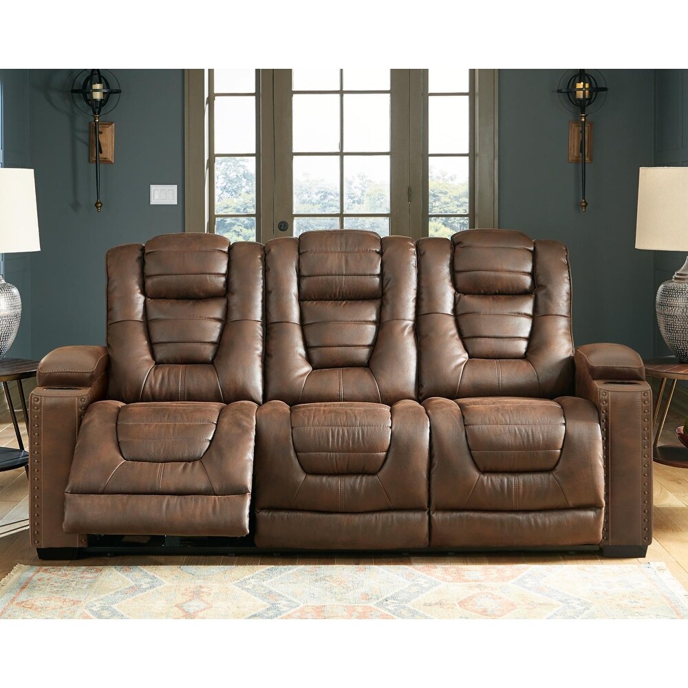 Signature Design by Ashley Owner's Box Power Adjustable Dual Reclining Sofa   39\