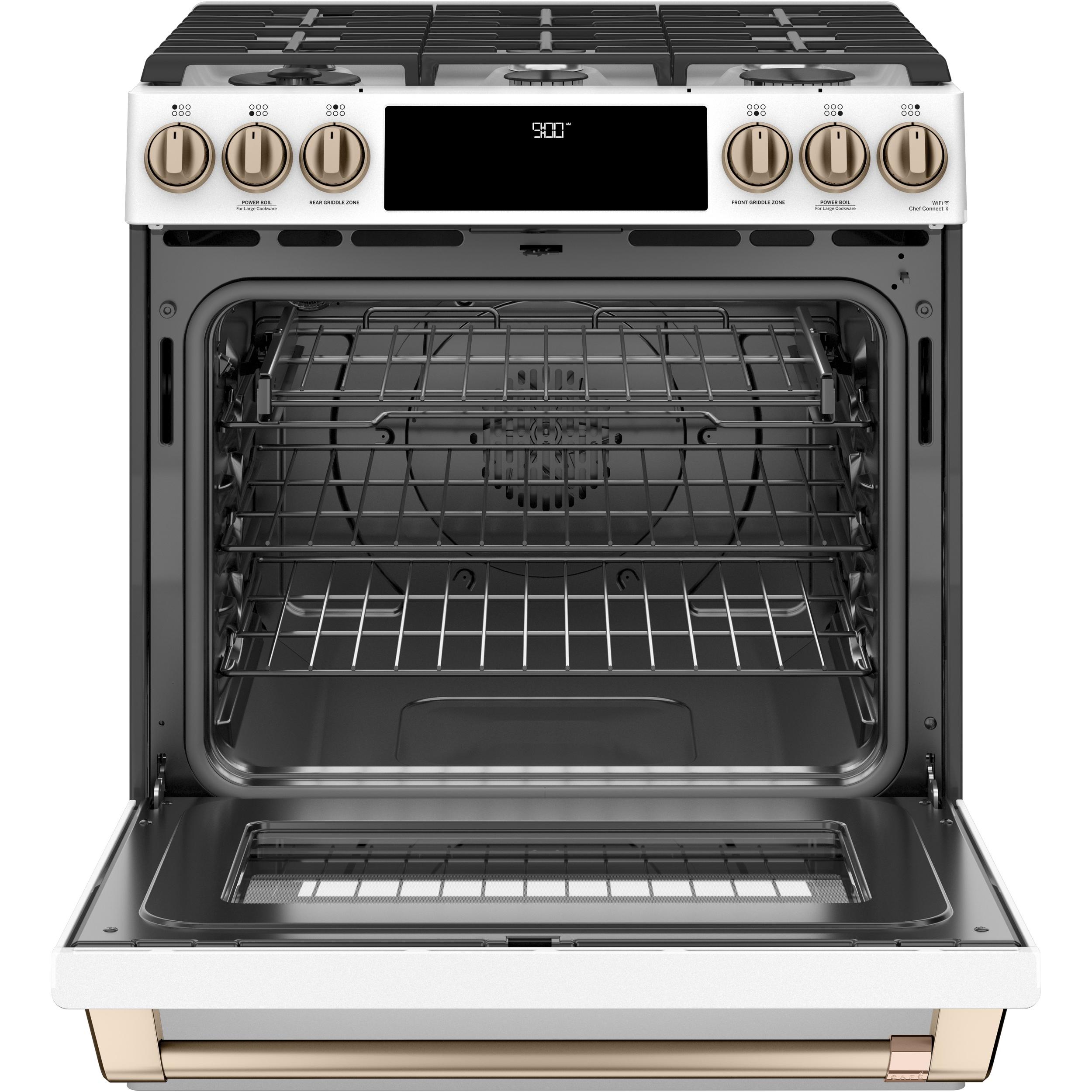 Caf¨¦ 30-inch Slide-in Dual Fuel Range with Warming Drawer CC2S900P4MW2