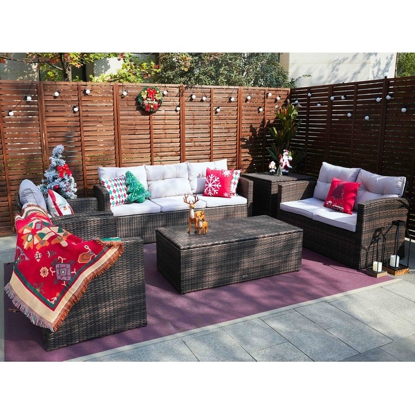 Martinka Outdoor Garden 6Piece Rattan Wicker Sectional Set