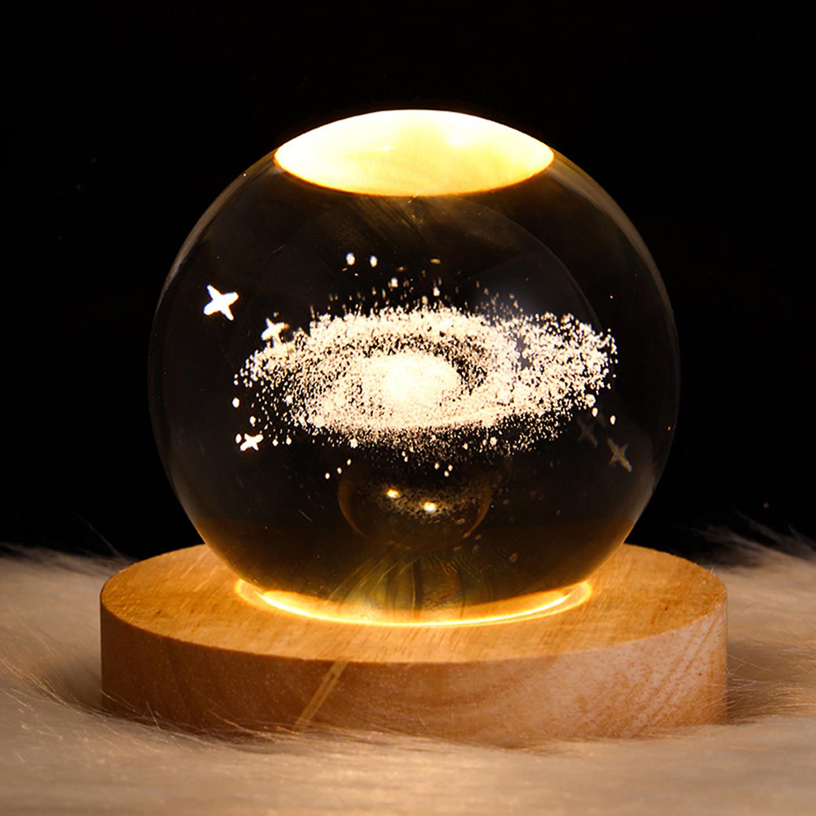 Unique Glowing Planetary Galaxyastronaut Crystal Ball Night Lights Usb Power Warm Bedside Light Christmas Kid Gift Night Lamp