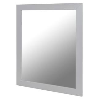 Home Decorators Collection 26.25 in. W x 32 in. H Rectangular Framed Wall Bathroom Vanity Mirror in Pearl Gray WM26-PG