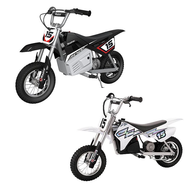 Razor MX400 Dirt Rocket Electric Motocross Motorcycle Bikes， 1 Black and 1 White