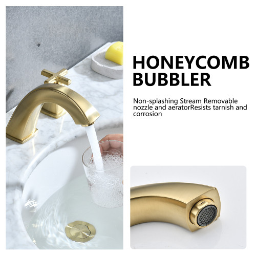 Widespread Bathroom Faucet 8 inch 2 Handles with D...