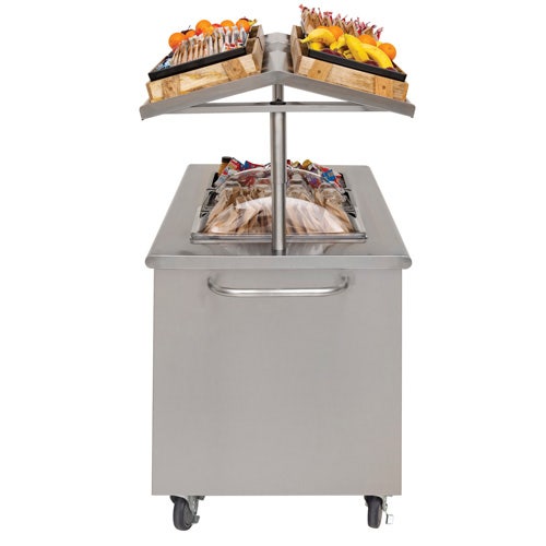 High-Volume Breakfast Cart by Hubert - Double-Sided Stainless Steel Frame