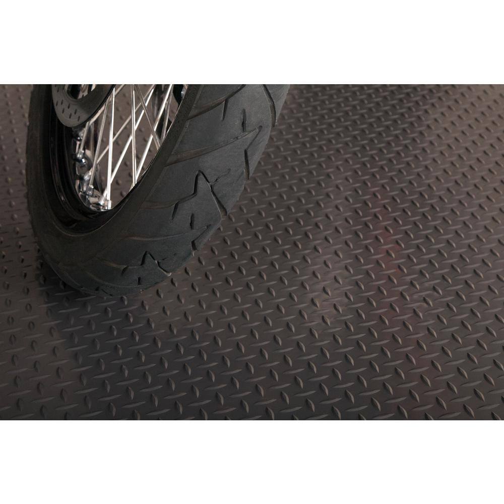 G-Floor Diamond Tread 7.5 ft. x 17 ft. Slate Grey Commercial Grade Vinyl Garage Flooring Cover and Protector GF75DT717SG