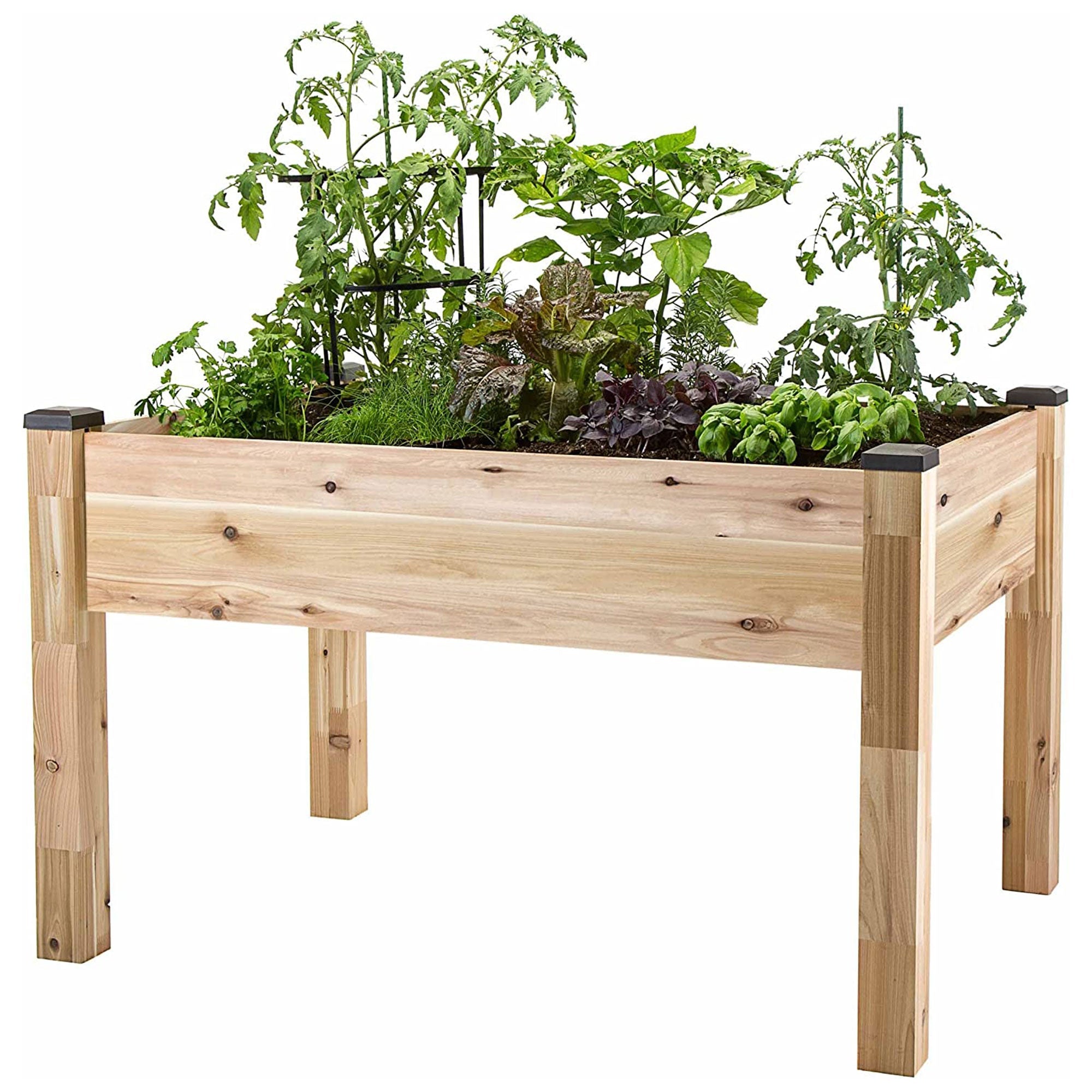 CedarCraft Elevated Cedar Deck Patio Backyard Planter, 34"L x 49"W x 30"H