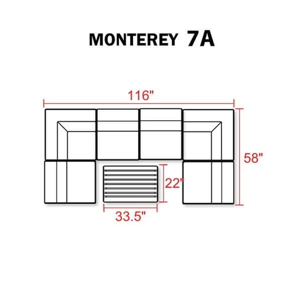 Monterey 7 Piece Outdoor Wicker Patio Furniture Set 07a