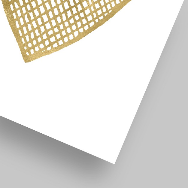 Americanflat Minimalist Heart Crosshatched Gold On White By Amy Brinkman Poster