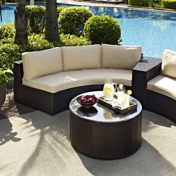 Catalina 2Pc Outdoor Wicker Sectional Set