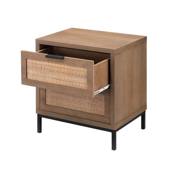 Alden Décor Ian 2 Drawer Side Table