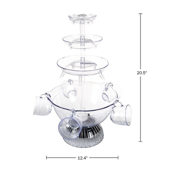 3-Tier Party Drink Dispenser �C 1.5-Gallon Punch Fountain with LED Light Base and 5 Cups by Great Northern Party