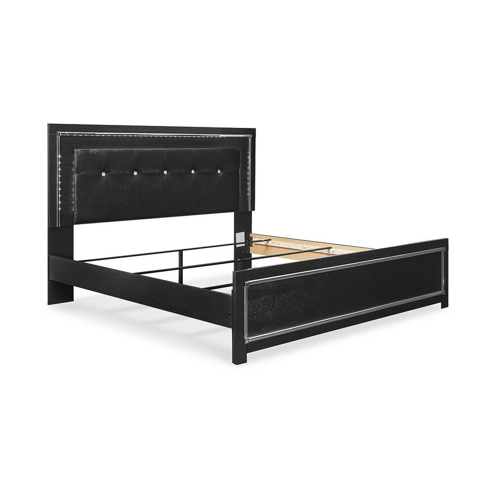 Signature Design by Ashley Kaydell Black King Upholstered Panel Bed