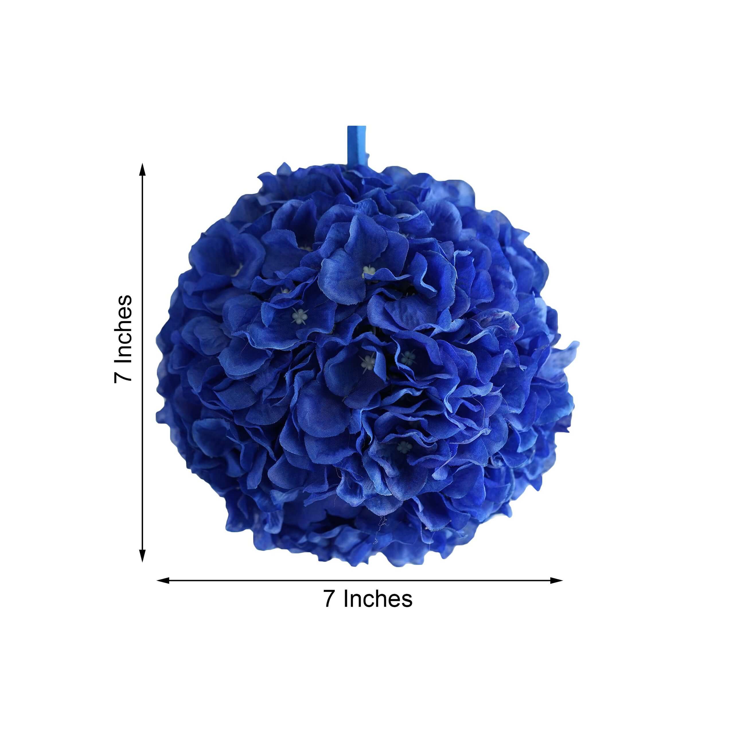 4 Pack Royal Blue Artificial Silk Hydrangea Kissing Flower Balls 7