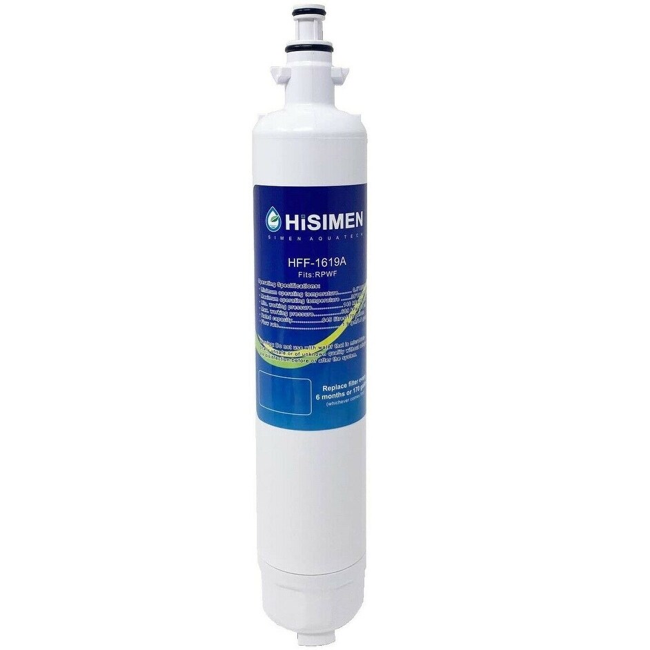 1 Pack HiSimen GE RPWF Genuine Refrigerator Fresh Water Filter NSF Certified - white