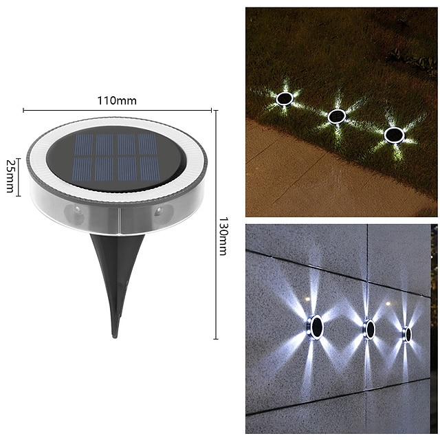 6LED Solar Lights Outdoor IP65 Waterproof Buried Light For Patio Lawn Stairs Steps Garden Decoration Outdoor Solar Lights