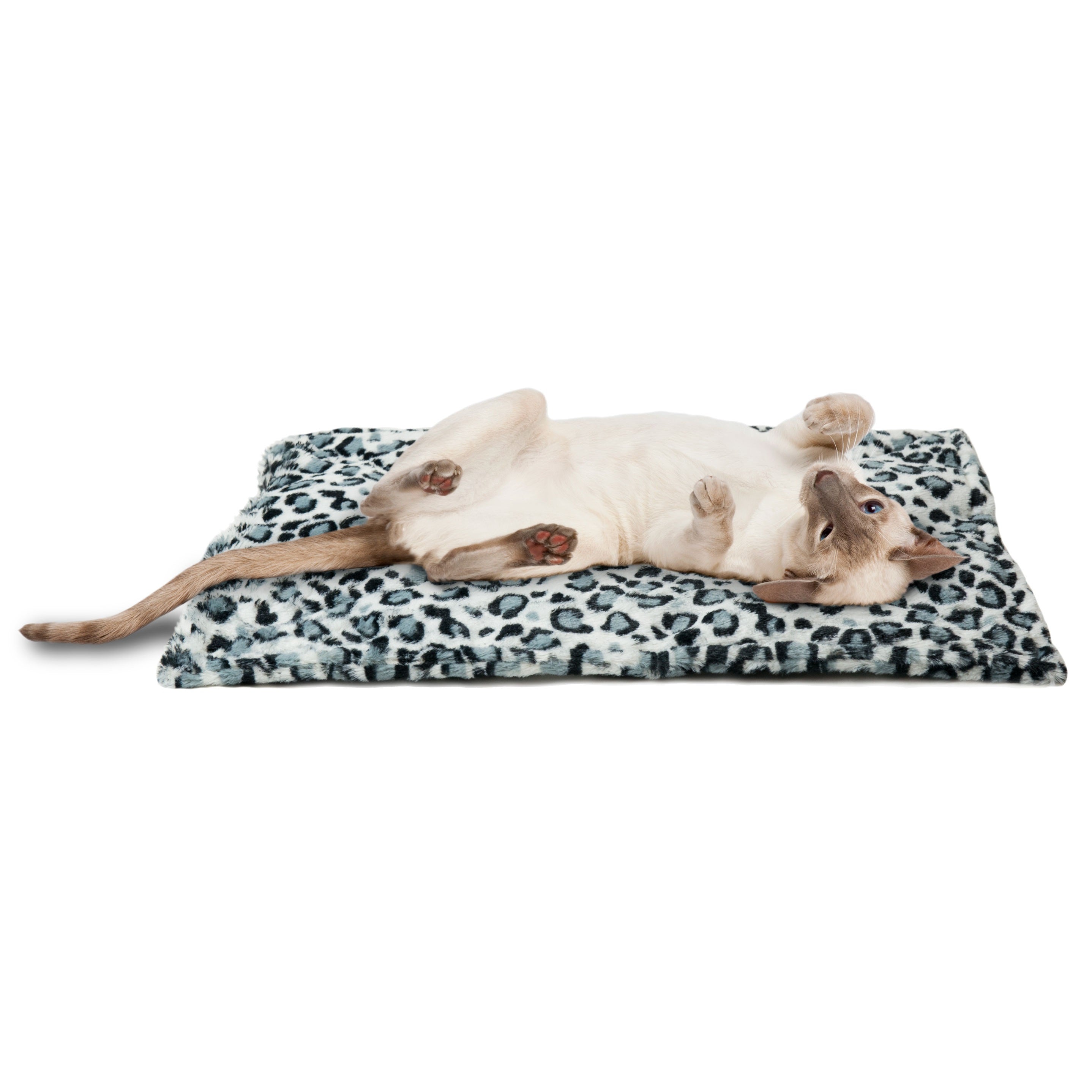 FurHaven | ThermaNAP Faux Fur Self-Warming Pet Bed Mat， Snow Leopard， Small