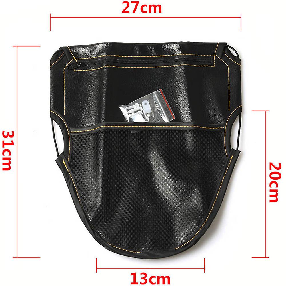 Motorcycle Seat Bag Under Seat Storage Bag Pu Leather Motorcycle Scooter Under Seat Bag Storage Pouch Bag Organizer Black