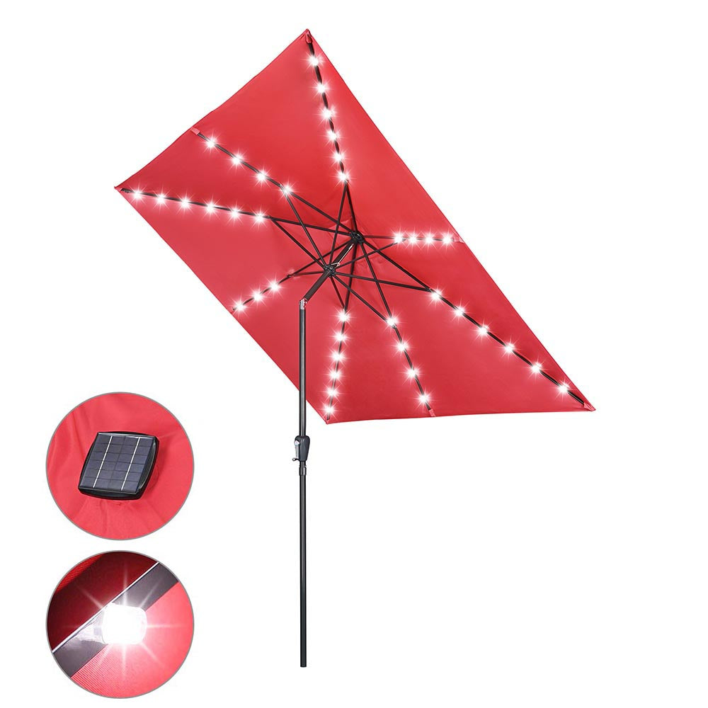 Yescom Prelit Patio Umbrella with Lights Square 10' 8-Rib